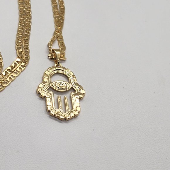 Brand New  Brazilian 18k Gold Filled Hamsa  Necklace - Picture 2 of 4